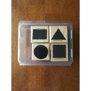 Stampin' Up! SHAPE OF THINGS 2000 Retired Set of 4 Rubber Stamps triangle square
